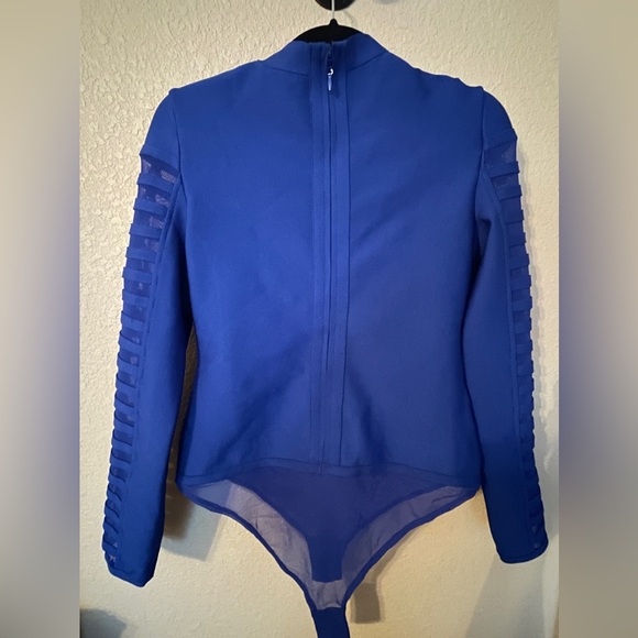 Karen Millen All Over Trimmed Bandage and Mesh Body Suit Cobalt - Picture 6 of 10